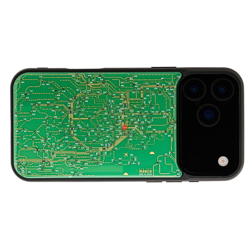 電池無しでLEDが光る特許技術を搭載！基板の配線パターンで
緻密に描いたiPhone 17/18シリーズ用ケースを10月7日より販売