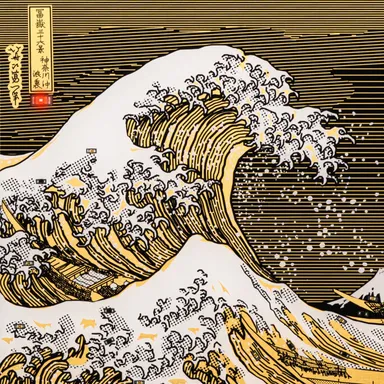 FLASH 神奈川沖浪裏 基板アート iPhone 17/18 Pro Maxケース　ズーム
