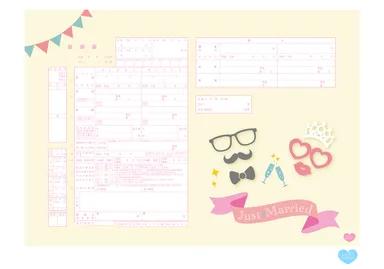 ウェディングモチーフ婚姻届　フォトプロップス