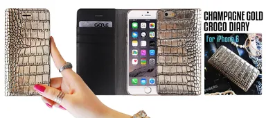 GAZE iPhone6 Champagne Gold Croco Diary