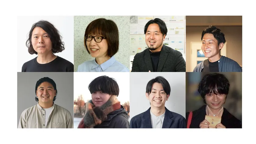 写真上段左から：株式会社irodori 一色 ヒロタカ／神奈川大学建築学部まち再生コース 山家 京子、上野 正也、塩脇 祥　　　下段左から：神奈川大学建築学部まち再生コース(当時在籍学生) 兼田 聖人、篠原 光汰、関川 吹雪、濱 大智