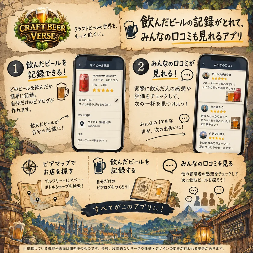 飲んだクラフトビールの記録が取れる!