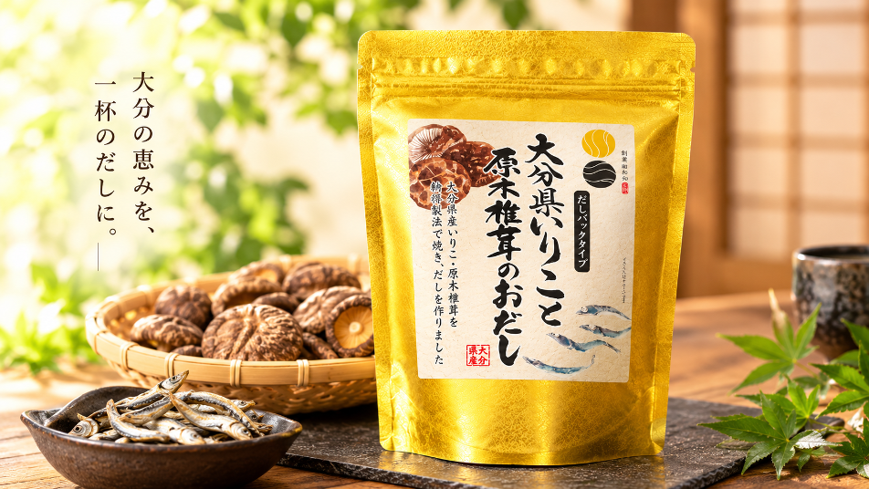 大分の海と山の恵みを、 一杯のだしに 『大分県産いりこと原木椎茸のおだし』新発売