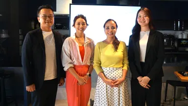 登壇者(左から、日本テトラパック エリック・ウォン、竹脇まりなさん、石原新菜先生、TANPAC 長塚翠さん)