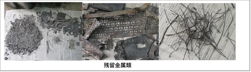 処理後残留金属類