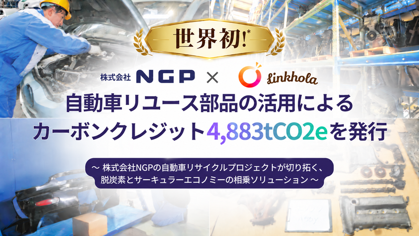 【世界初※】自動車パーツリユースによる
ボランタリークレジット4,883 tCO2eを創出