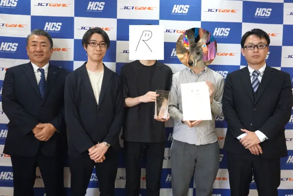 ▲左から、船本校長先生・飯野先生・大澤さん・巻さん・佐藤先生