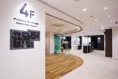 4Fディスプレイ・テーブル金物エリア展示風景
