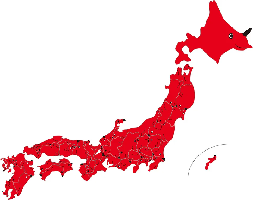 チーバくん 日本地図