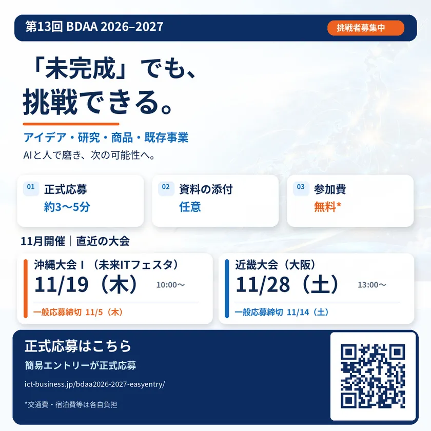アイデアから既存事業まで｜BDAA応募案内