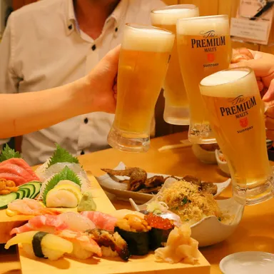 や台ずしで乾杯！
