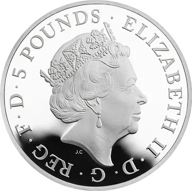 5ポンド銀貨エリザベス面