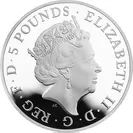 5ポンド銀貨エリザベス面