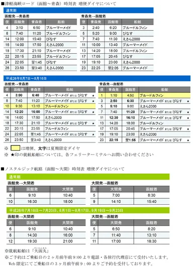 夏季増便ダイヤについて