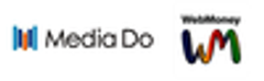 株式会社ウェブマネー、株式会社メディアドゥのロゴ