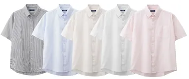 オックスストライプボタンダウンシャツ