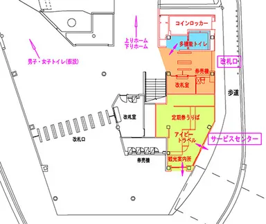 【甲子園駅　東改札口　平面略図】