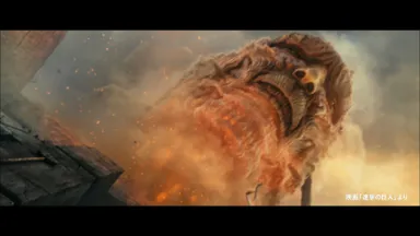 迫力ある映画の予告。大型巨人が登場