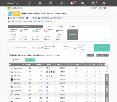 モニプラ Manager　データ管理画面イメージ