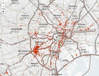 訪日外国人観光客動向マップサンプルイメージ