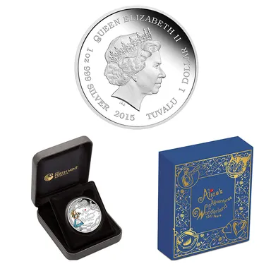 1ドルカラー銀貨表面とケース