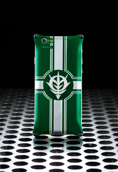 機動戦士ガンダム　ジュラルミンスマホジャケット(iPhone 6用)　ジオングリーン(2)