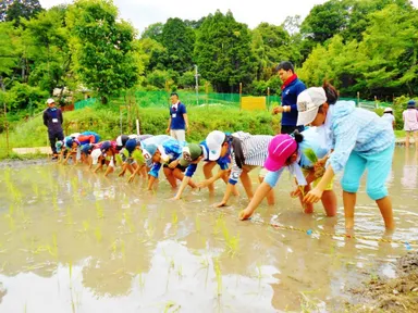 「こども農業塾」田植え
