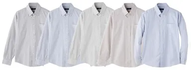 オックスストライプボタンダウンシャツ