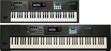 “かんたん高性能”なシンセサイザー『JUNO-DS61(61鍵モデル)』(上)と『JUNO-DS88(ピアノ鍵盤88鍵モデル)』(下)