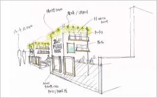 店舗内観スケッチ2