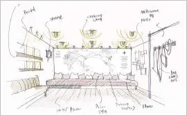 店舗内観スケッチ3