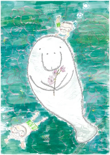 第7回大人の部最優秀賞作品「ジュゴンとさくら」嶺間ゆきのさん(沖縄県)