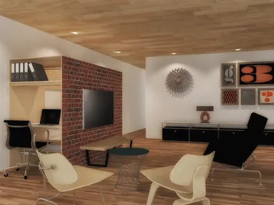 「壁にもなる書斎小屋」室内イメージ