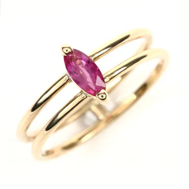 ルビー天然石0.2ct　マーキーズk18ゴールドリング