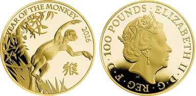 英国　100ポンド金貨