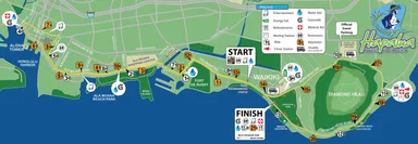 ホノルルハーフマラソン・ハパルア2016　コースマップ