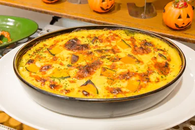 ほくほくカボチャと濃厚エッグソースグラタン