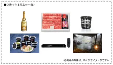 交換できる商品の一例