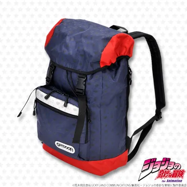 フラップリュック(ネイビー×レッド)