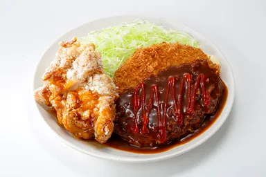 【Sガスト】大メンチカツ定食＆若鶏竜田