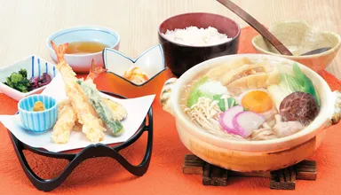 天ぷらなべ焼うどん定食