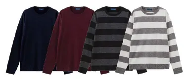 メンズ蓄熱加工クルーネックセーター