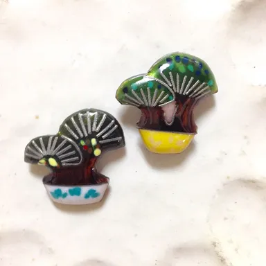 本格的な七宝焼でつくる、ミニ盆栽ブローチ