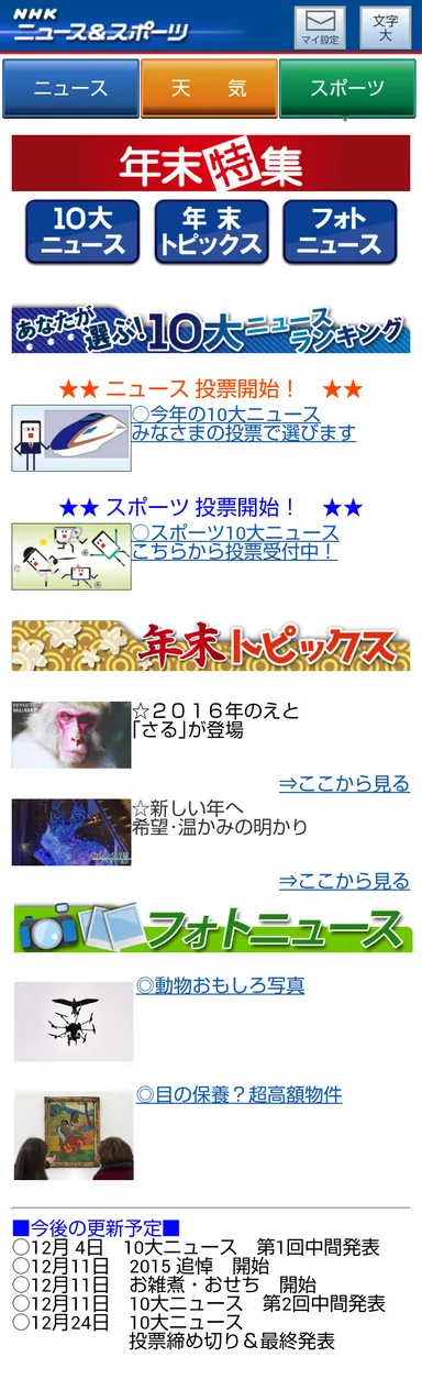 年末特集サンプルイメージ