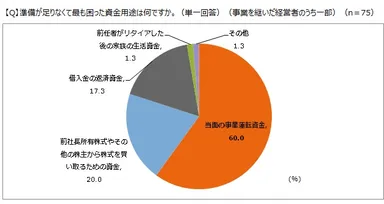 準備が足りなくて最も困った資金用途は何ですか