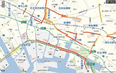 VICS渋滞情報表示イメージ
