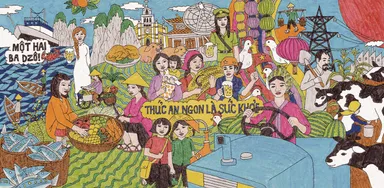 プロパガンダポスターをモチーフにした壁画