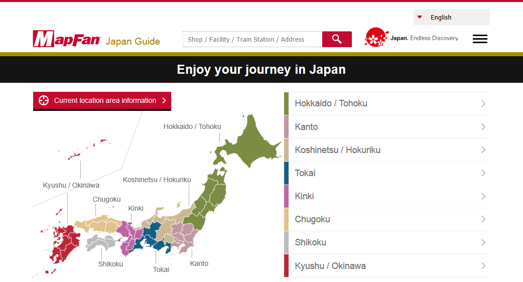 Mapfan インバウンド向け多言語日本地図サイトを無料公開 英 中 韓 タイ インドネシアの5言語に対応 インクリメントｐ株式会社のプレスリリース