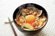 調理例3　あさりのチゲスープ風温麺