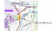 「洛西口～桂　駅間プロジェクト」と周辺まちづくり　イメージ図